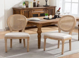 AADEN 6x Rattan Dining Chairs with Solid Wood Legs- Beige V226-SW1843BG-3
