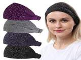 4 Pack Womens Yoga Headbands Head wraps Bands for Women Teens, Elastic Wide Solid Head Bands V1192-AZ-W-17612