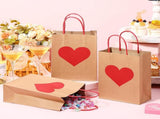 150 Pcs Valentines Day Gift Bags Candy Goodie with Handles Heart Love Paper Wrapping Kraft for V1259-DP01-A-5640