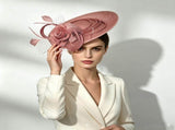 Yellow Saucer Fascinator Hat with Handcrafted Mesh Rose - Lightweight Wedding & Horse Race Day V888-ELOSUNG56737