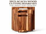 3Pcs Wooden Cutting Board Set with Storage Stand, Chopping Boards for Kitchen Food Preparation V1181-KD005