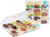 18-Compartment Snack Box, 2 Pieces Snack Plates with Lids for Candy, Nuts, Snacks, Adjustable V1237-ZY-203-0248
