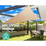 Instahut Waterproof Shade Sail 5x5x5m Rectangle Sand 95% Shade Cloth SAIL-WP-5X5X5-N-SAND