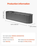 Metal Raised Garden Bed, 8 x 2 x 2 ft Outdoor Galvanized Box, with Open Bottom, Large Oval V952-JSYHZZCTYXSH1MOSLV0