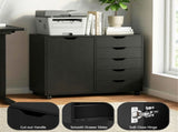 Artiss Mobile Filing Cabinet 5 Drawer with Door Modern Storage Cabinet Printer Stand FURNI-Q-FC-5D-BK