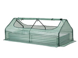 Green Fingers Raised Garden Bed with Greenhouse 3 in 1 Galvanised Planter Box Kit GB-REC-COVER-180-GR