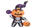 Inflatable Ghost Decoration with LED Lights Water Resistant Cute Blow Ups Skeleton Decor for Yard V1294-YM0901-3115240073212