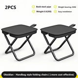 2PCS Portable Folding Backpack Stools Black V728-OBA1005009767006435
