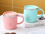 17oz Double Wall Insulated Desk Mug with Lid and Handle, Stainless steel Reusable Cup, Spill-Proof, V1189-LWWAL-20260401-05798