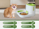 Automatic Pet Feeder 1 Piece Dog Cat Food Bowl Water Bowl Green V1258-DP02-BOL-554