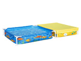 Bestway 2-in-1 Kids Pool and Sandpit Set 122cm/90cm Metal Frame Yellow Blue BW-POOL-KID-SQ-561CF