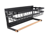 Magnetic Spice Rack for Refrigerator with Hook Paper Towel Holder Rustproof Spice Jars Rack Multi V1294-YM0901-H34390