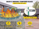 Fire Pit Wind Guard Tempered Glass Flame Guard 17x17x6 In 1/4-In Thick V952-YXBLFFBYC1760EG1YV0