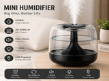 Black 650ML USB Mini Humidifier with Aromatherapy Function, Cool Mist Air Humidifier for Bedroom, V888-ELOSUNG53433