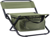 Portable Folding Camping Chair with Insulated Cooler Bag, HeavyDuty Steel Frame Fishing Chair with V1188-MS-901-005