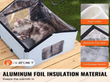 Heated Cat House, Outdoor Kitty Shelter with Timer, 600D Oxford Cloth Foldable Cat Shelter with V952-FWSBYMBHSNJBUZ1X4V3