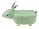 Cartoon Animal Shaped Stool Kid Home Living Room Cute Wooden Footstool for Playroom Courtyard Green V1294-YM0703-3116230000411