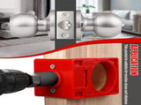 9-Piece Hinge and Door Lock Installation Kit with Adjustable Locator Template, Hole Saws and Drill V1341-ZY-NDX85Q87-RED
