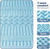 King Single Bamboo Memory Foam Mattress Topper 7-Zone 8cm V178-66887