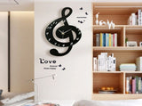 Innovative Musical Note Electronic Wall Clock Fashionable Silent Quartz Clock for Children Room V1294-YM0901-3115200043411