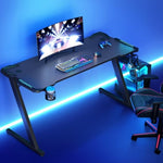 Artiss Gaming Desk Computer Desks LED Light 140CM GTABLE-B-RGB-140-BK