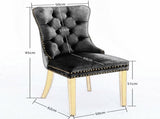 AADEN 2x Velvet Dining Chairs with Golden Metal Legs-Beige V226-SW1501BG