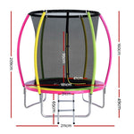 Everfit 6FT Trampoline for Kids w/ Ladder Enclosure Safety Net Rebounder Colors TRAMPO-C-C6-MC