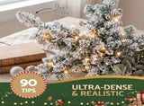 Jingle Jollys 60cm Flocked Snowflake Christmas Wreath Garland Pre-Lit 40 LED Light Decor XM-WRE-SNFL-2FT-LED
