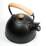 3 Liter Tea Whistling Kettle Stainless Steel Modern Whistling Tea Pot for Stovetop Black V324-CS-HO-KE0203L-BK