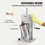 Sausage Stuffer 5LBS/3L Capacity Homemade Sausage Maker Stainless Steel V952-SDLSBXGGCJ3L2X1I2V0