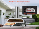 Outdoor Pizza Oven, 12 in Wood Fired Pizza Ovens, Pellet Pizza-Stove with Thermometer & Electric V952-BXPSLDNZWDJPCLPZU001V9