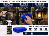 Outdoor Lantern and Garden Light Cleaner Spray, Patio Light Cleaner, Gentle Stain Removal & V1369-AZ3-W-08112