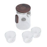 Glass Teapot with Strainer 330ml Magnetic Filtration Pot Water Separation Glass Teapot with 3 Cups V1294-YM0901-3118250017911