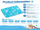 Cooling Pet Mat for Dogs and Cats, Breathable Ice Silk Summer Bed Pad with Non-Slip Base, Washable V1341-ZY-NAUMWTJB-BLUESNOWFLAKEPAWPR-2XL