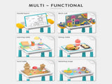 Multifunctional Kids Building Block Table Set with Storage, Compatible with 3-6 Year Olds, Includes V1341-ZY-ZTFRYMG5-108PCS
