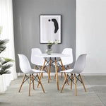 Wood Dining Table for 2-4 People,80cm DIA Modern Round Kitchen Table with Wood Legs for Dining Room, V541-AWS-017-1