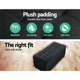 Artiss Storage Ottoman Blanket Box 97cm Linen Charcoal OTM-L2-LINEN-CHA