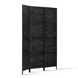 Artiss 3 Panel Room Divider Screen 123x170cm Woven Black RD-C-8001-3P-BK