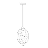 Moravian Glass Oval Pendant Light - Chrome V558-LL002PL026CH