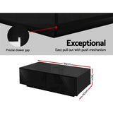 Artiss Coffee Table 4 Drawers Black Trevi FURNI-L-COF01-BK-AB
