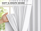 2 Pack White Blackout Curtains for Bedroom, Thermal Insulated Rod Pocket Drapes for Light Blocking V1189-LC-AMZ-00229