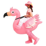 Pink Ride On Flamingo Cartoon Costumes Air Model Inflatable Costume Funny Dress Up Props Halloween V1263-JX-7909
