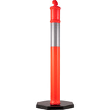 6Pack Traffic Delineator Posts 44 Inch Height, PE Delineator Cones Post Kit 10 inch Reflective Band, V952-JSZ6PTXJSZZH00001V0