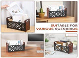 Wood Magazine Rack with Metal Wire Basket and Handle, Farmhouse Magazine Holder Organizer for Coffee V1192-AZ-W-21688