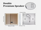 Interior Ave - 80 x 80cm Square Frameless LED Bathroom Mirror Bluetooth V355-IA-SWM-80-BT