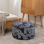 SOGA 2X 50x30CM Black Round Soft Pouffe Seat Cushion Elegant Home Accent Dcor Stylish Footstool POUFFE641X2