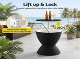 Gardeon Outdoor Bar Table Portable Ice Bucket Cooler 30L Adjustable Top Black ODF-COOLER-R-BK