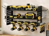 Levede Tool Storage Wall Mounted Tool Organiser Steel 3-Tier Rack Garage Black WS1022-BK-AU