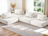 Artiss Floor Sofa Lounge Chair 4 Seater with Pillow SBED-K-FLD01-4S-WH
