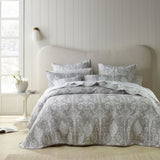 Bianca Olivia Grey Polyester Cotton Jacquard Coverlet Set Queen/King V442-BCA-COVERLETS-OLIVIA-GREY-KI
